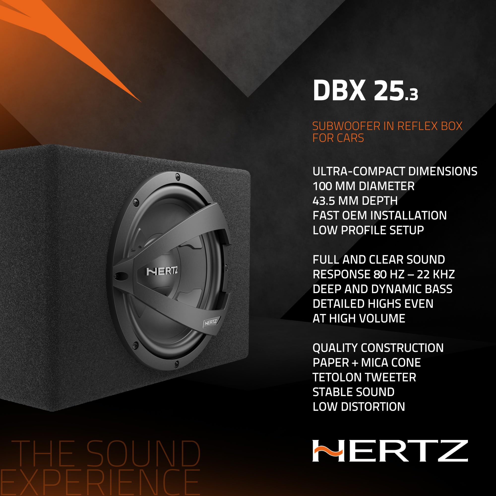 Amazon.com: HERTZ DBX 25.3 DBX Car Subwoofer Bass Box, 600W